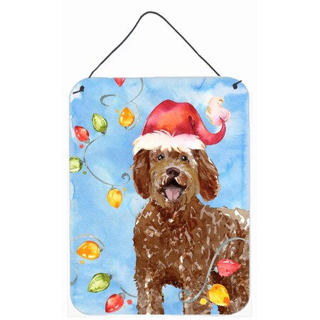 Carolines Treasures Christmas Lights Labradoodle Wall or Door Hanging Prints CK2482DS1216